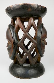 Wooden openwork stool