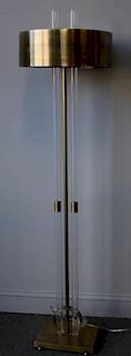 Midcentury Style Lucite and Brass Floor Lamp.