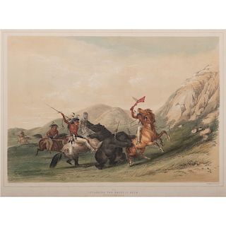George Catlin (American, 1796- 1872), Hand-colored Lithograph on Paper