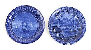Two English Saucers, Diameter 3 1/2 inches.