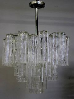 Midcentury Tiered Camer Style Chandelier.