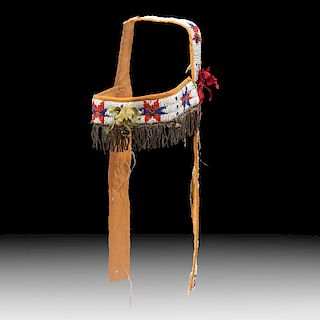 Sioux Beaded Headstall, Collected by Gustav "Gus" Sigel (1837-1923)