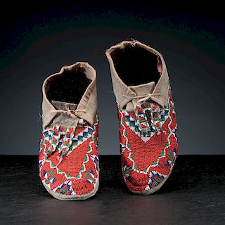 Sioux Beaded Hide Moccasins
