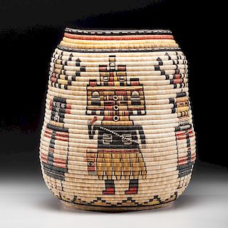 Retta Lou Adams (Hopi, b. 1940) Award Winning Polychrome Basket, From the Collection of William H. Saunders, M.D. and Putzi Saunders, Ohio