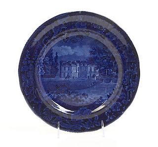 An English Transfer Decorated Plate, Wood & Sons, Diameter 10 1/8 inches.