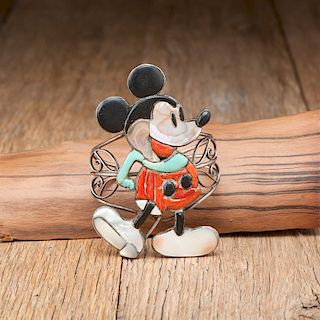 Zuni Inlay Mickey Mouse Cuff Bracelet
