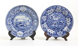 Two English Transfer Decorated Plates, Diameter of the first 9 3/4 inches.