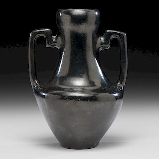 Margaret Tafoya (Santa Clara, 1904-2001) Blackware Vase with Egyptian Handles, From the Collection of Maurine Grammer