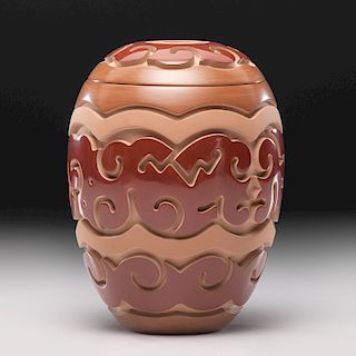 Nathan Youngblood (Santa Clara, b.1954) Redware Pottery Vase, From the Collection of William H. Saunders, M.D. and Putzi Saunders, Ohio
