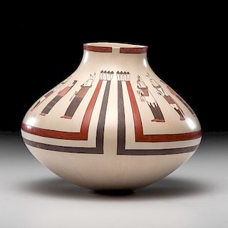 Ida Sahmie (Dine, b. 1960) Award Winning Yeibichai Polychrome Pottery Jar, From the Collection of William H. Saunders, M.D. and Putzi Saunders, Ohio
