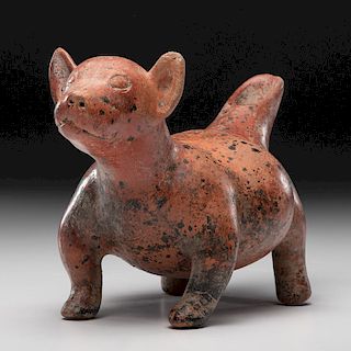 Colima Spouted Redware Pottery Dog