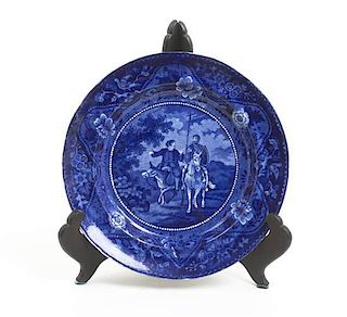 An English Transfer Decorated Plate, Diameter 8 inches.
