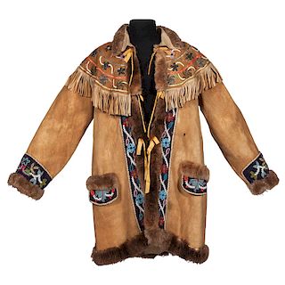 Athabaskan Beaded and Quilled Moose Hide Jacket