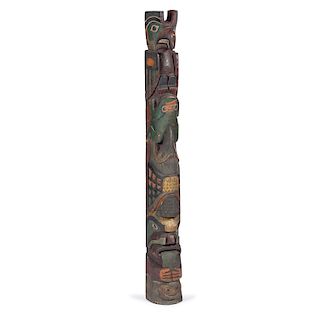 Northwest Coast Polychrome Model Totem Pole, From the Collection of William H. Saunders, M.D. and Putzi Saunders, Ohio
