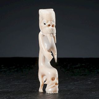 Greenland Inuit Carved Walrus Ivory Tupilak