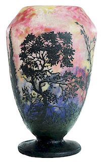 Daum Nancy Scenic Cameo Vase