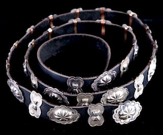 Navajo Second Phase Sterling Butterfly Concho Belt