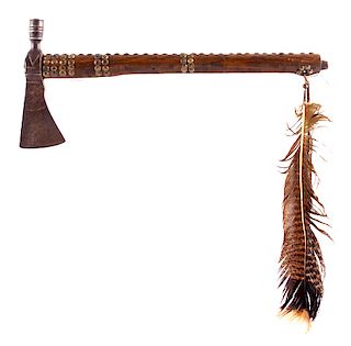 Blackfoot Pipe Tomahawk with Feather Drop c. 1880