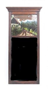 An American Federal Style Mahogany Mirror, Height 30 x width 14 1/4 inches.