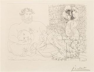 Pablo Picasso, (Spanish, 1881-1973), Le Repos du sculpteur et la sculpture surrealiste, 1933