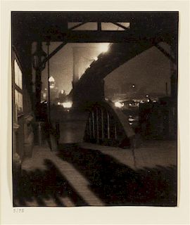 Karl Struss, (American, 1886-1981), Brooklyn Bridge from Ferry Slip, 1912