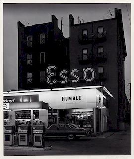 George Tice, (American, b. 1938), Esso Station & Apartment House, 1972