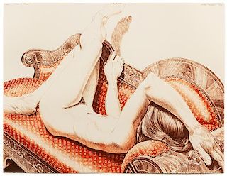 Philip Pearlstein, (American, b. 1924), Nude on Chaise, 1978