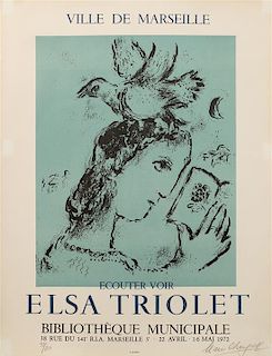 Marc Chagall, (French/Russian, 1887-1985), Elsa Triolet, 1972