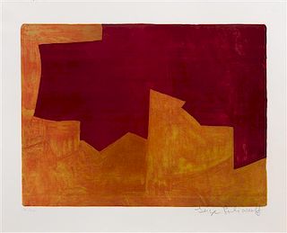 Serge Poliakoff, (Russian, 1900–1969), Composition 39 (Composition Lie-De-Vin et Orange), 1963