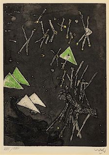 * Roberto Matta, (Chilean, 1911-2002), Droites Libérées (Plate 11), 1971