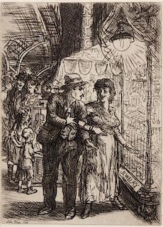 John French Sloan, (American, 1871-1951), Fifth Avenue Critics and Carlotta's Indecision, 1905-1906 (a pair of works)
