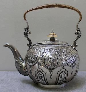 ENGLISH SILVER. Antique George III Kettle on Stand