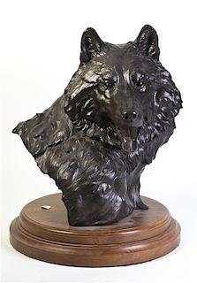 An American Bronze Sculpture, John Imhoff, Height of bronze 18 inches.