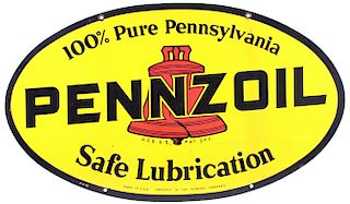 Pennzoil Double-Sided Advertising Sign c. 1960's