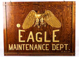 Eagle Maintenance Dept Wood Trade Sign