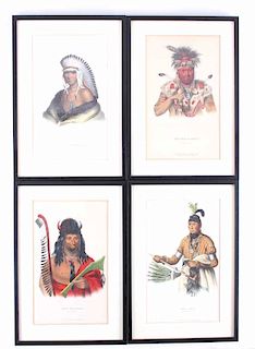 Mckenney & Hall Hand Tinted Indian Lithographs