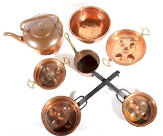 Vintage Copper Cookware Set