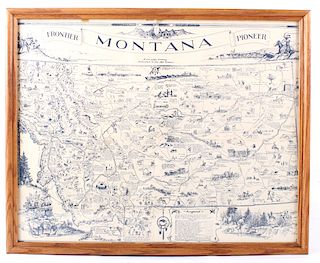 1936 Irvin Shope Antique Montana Pictorial Map