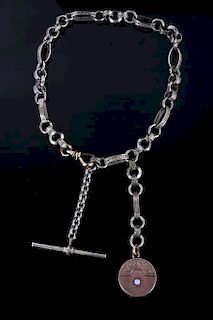 Sterling Silver and Rose Gold Pendant Bracelet