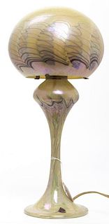 A Joe Clearman Studio Glass Table Lamp, Height 16 inches.