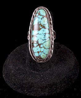 Navajo Sterling Silver Kingman Turquoise Ring