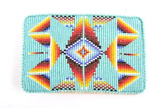 Flathead Indian Intricate Bead Belt Buckle