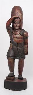 A Carved and Polychrome Decorated Figure, Height 35 3/4 inches.