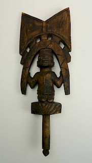 African wooden figure and wand