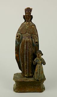 17/18th c. Madonna and Child wood carving