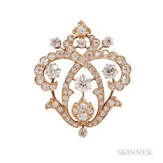 Antique Gold and Diamond Pendant/Brooch