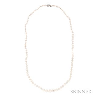 Natural Pearl and Diamond Necklace, Cartier