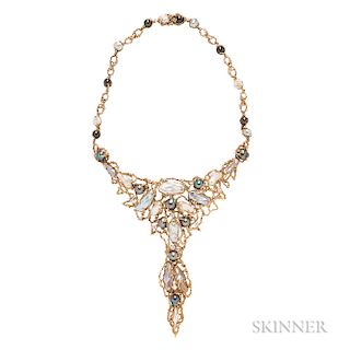 18kt Gold, Baroque Pearl, and Diamond Necklace, Barbara Anton
