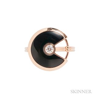 18kt Rose Gold, Onyx, and Diamond "Amulette" Ring, Cartier