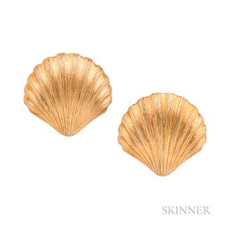 18kt Gold Shell Earrings, Mario Buccellati